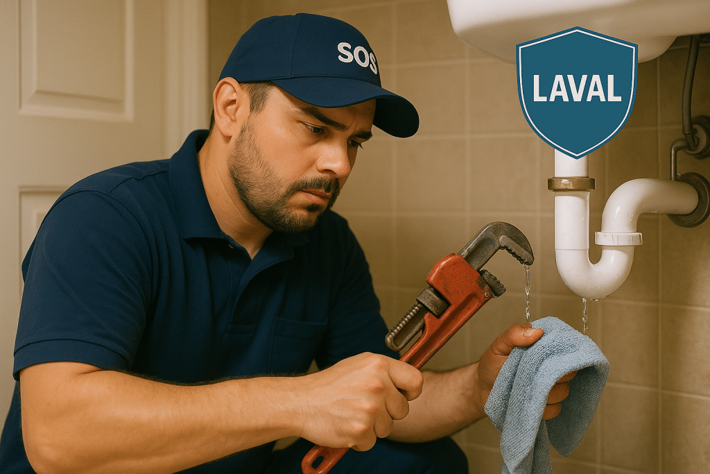 Plombier à Laval réalisant un dépannage de plomberie d’urgence rapide et efficace