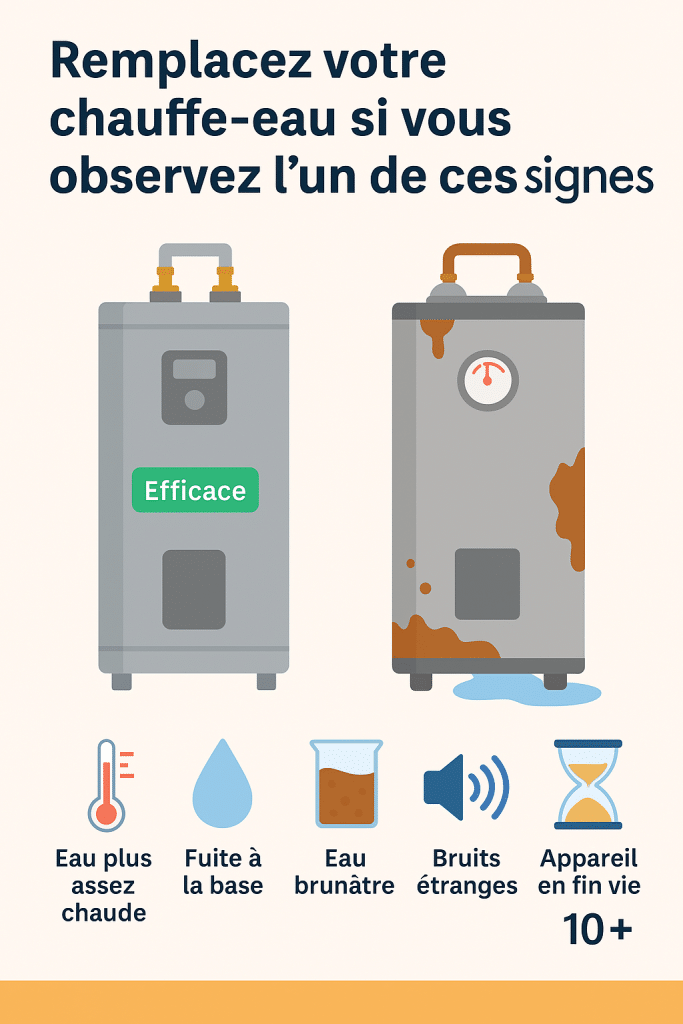 Signes à vérifier avant de réparer ou remplacer un chauffe-eau