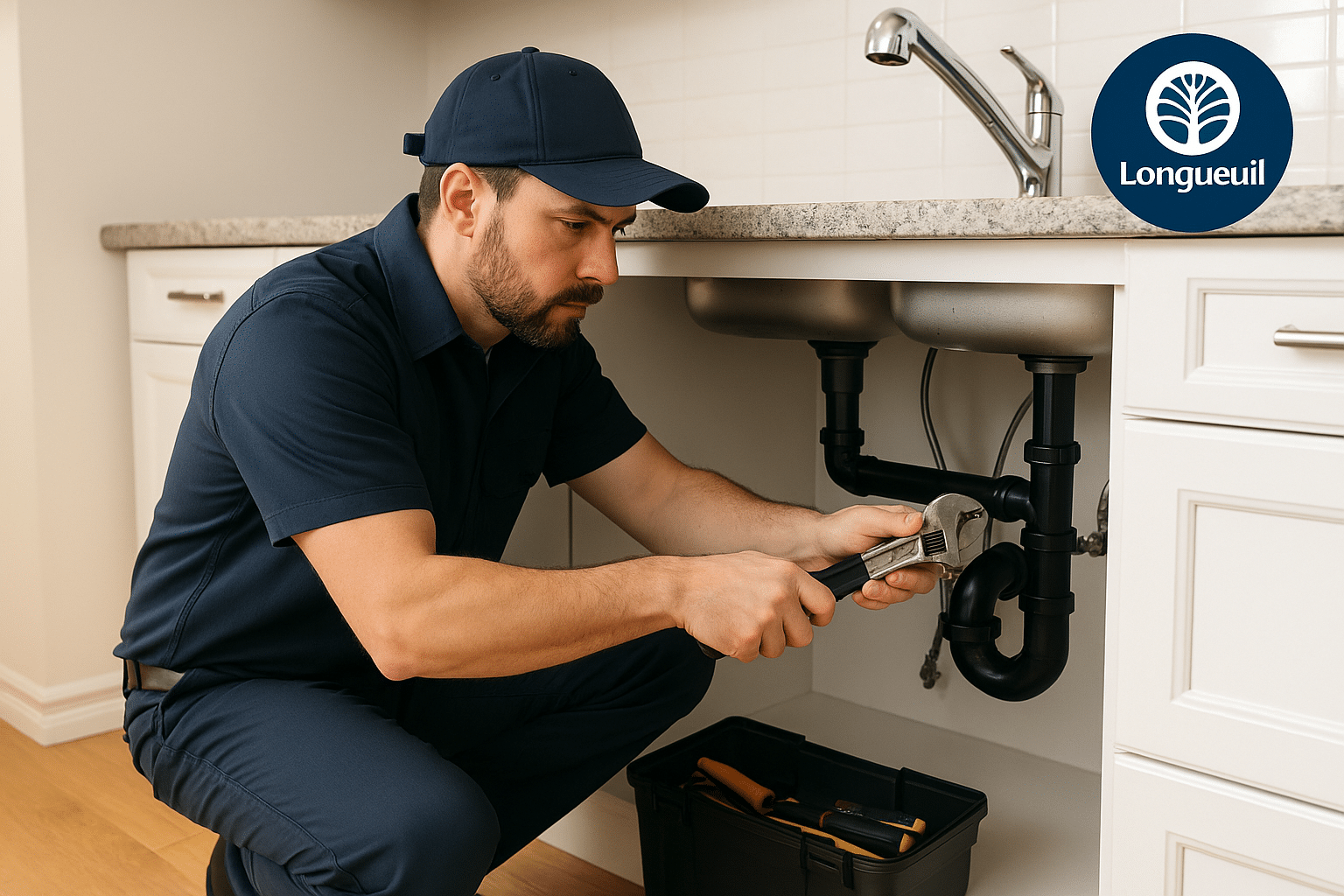 Certified emergency plumber in Longueuil, specializing in leaks, unclogging and plumbing installation