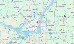 Carte de la région du Grand Montréal montrant où trouver un plombier près de chez moi (Montréal, Laval, Longueuil, Rive-Nord et Rive-Sud)