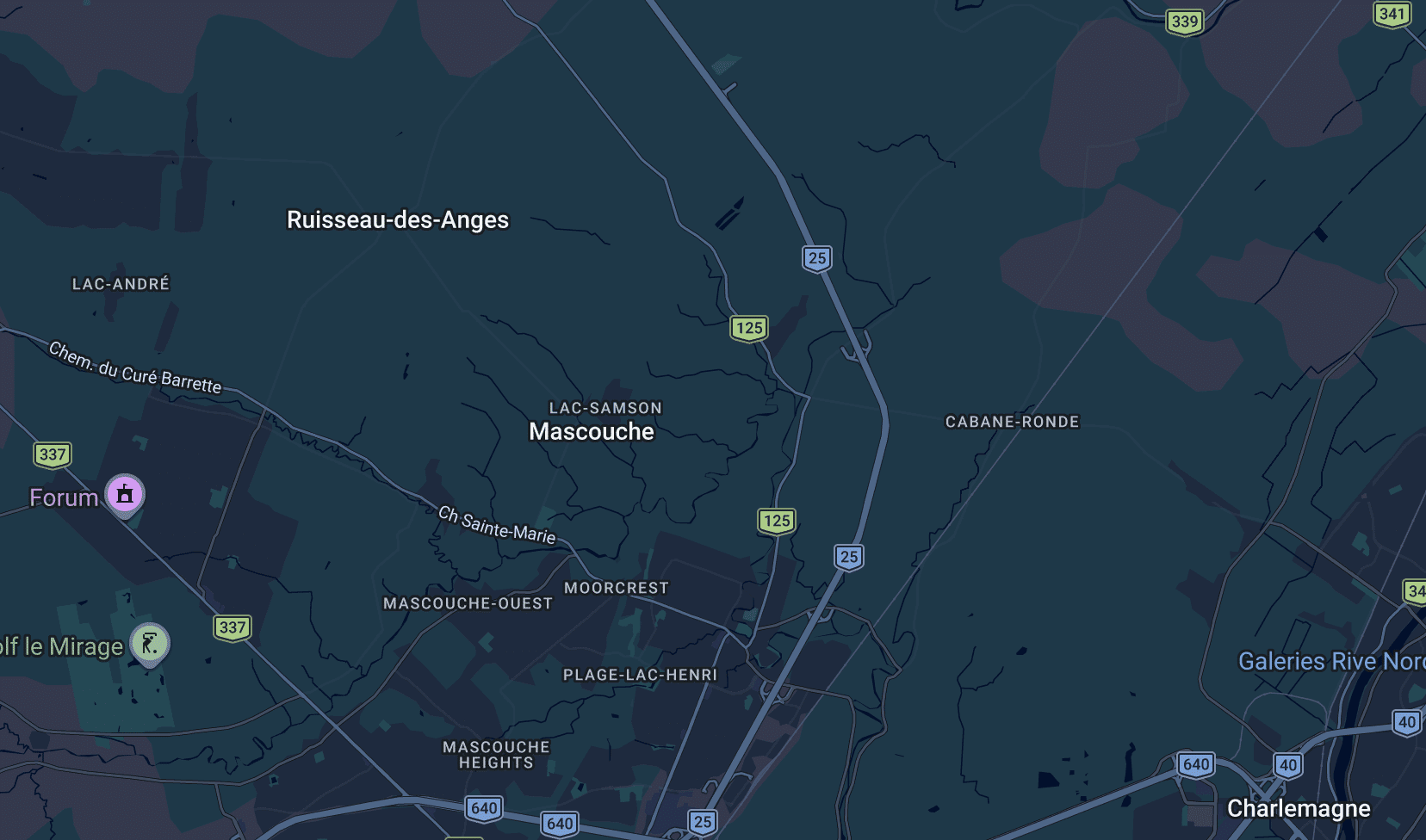 plombier-mascouche-zone-desservie-carte Carte des zones desservies par un plombier à Mascouche et villes voisines.