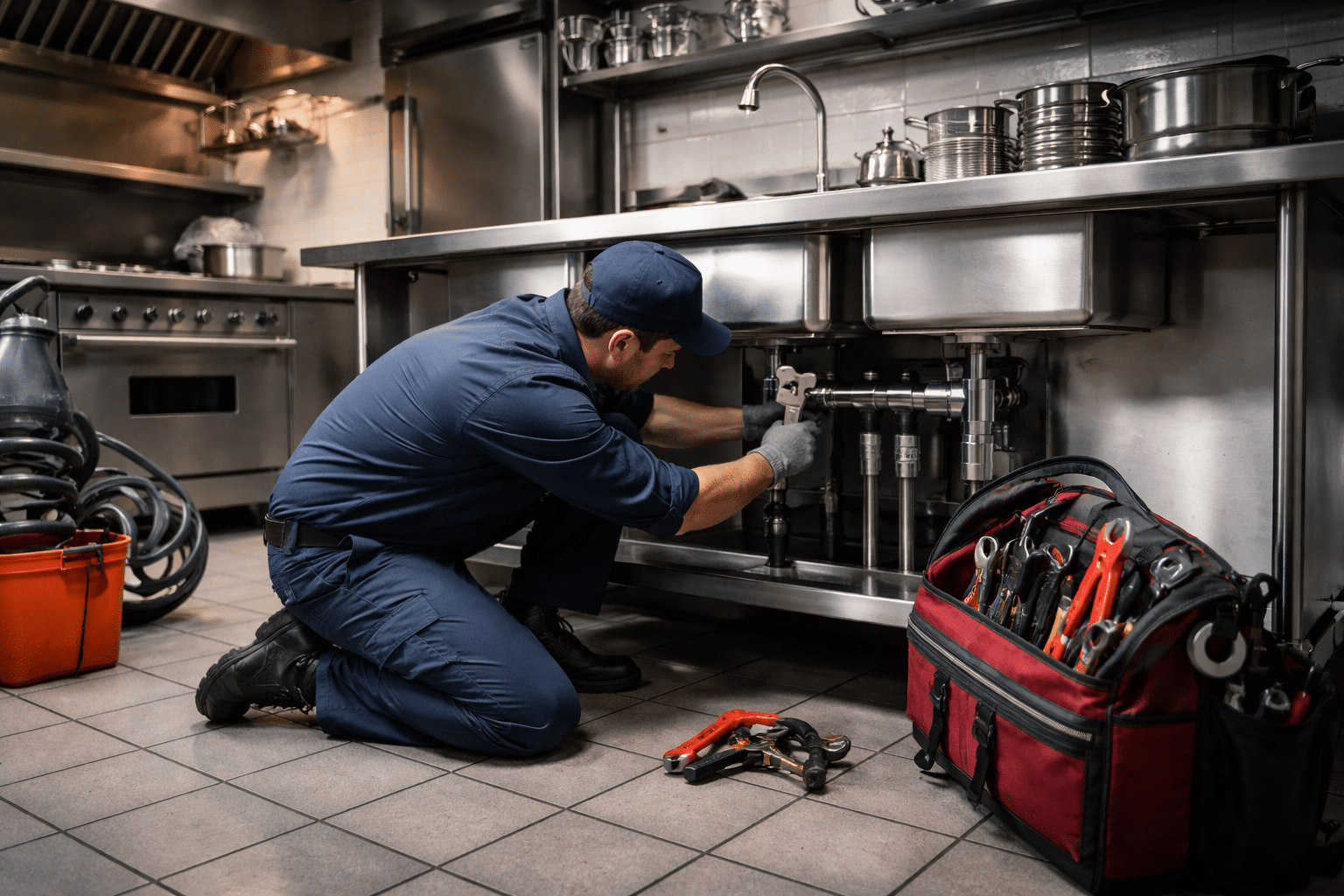 commercial plumbing professional kitchen Montreal Laval South Shore Commercial plumbing services for professional kitchens in Montreal, Laval, and the South Shore